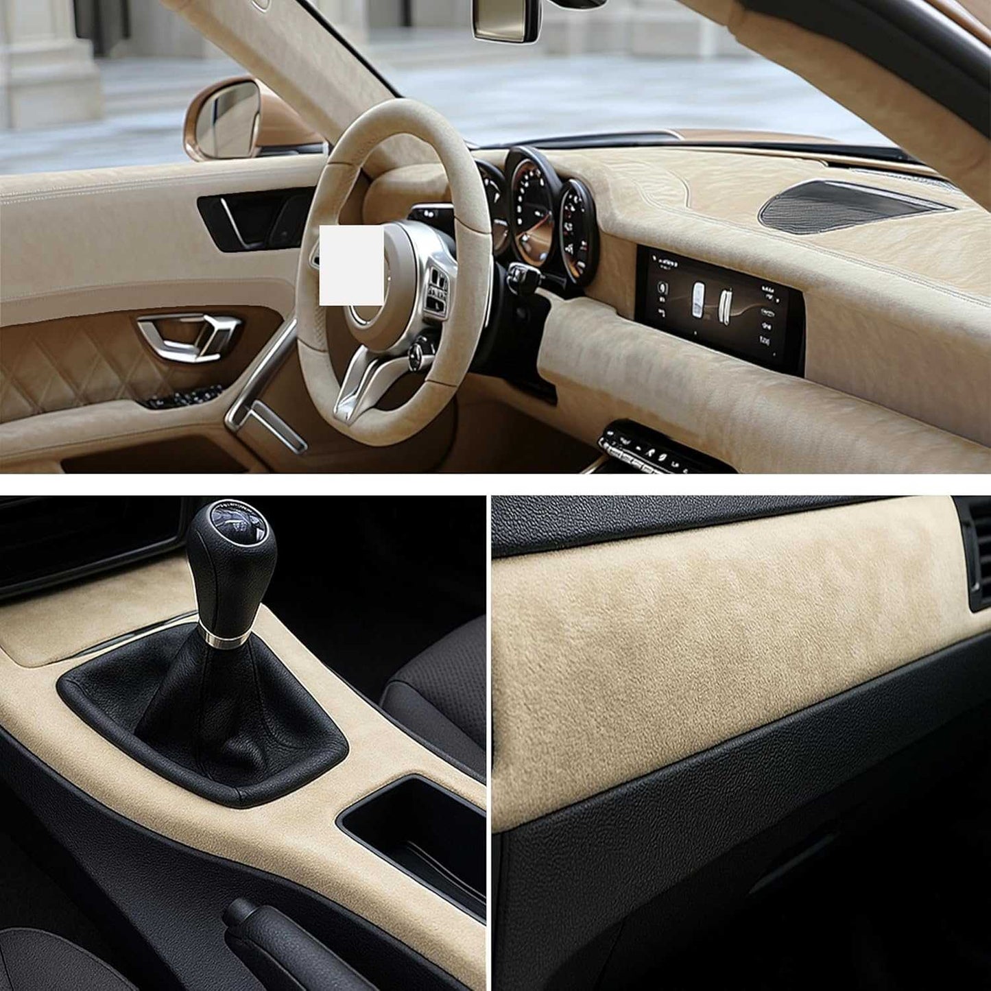 Alcantfabric Yapışkanlı Alcantara Kumaş Kaplama Bej