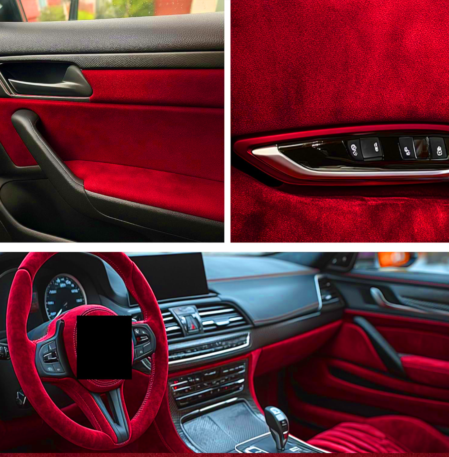 Alcantfabric Yapışkanlı Alcantara Kumaş Kaplama Kırmızı