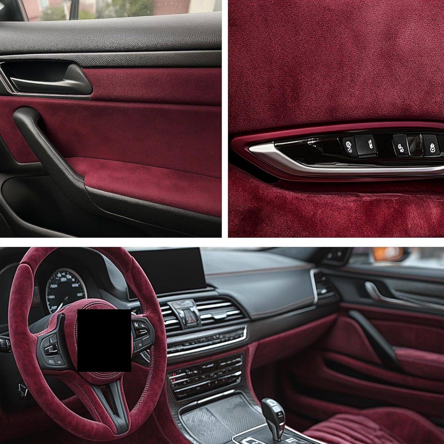 Alcantfabric Yapışkanlı Alcantara Kumaş Kaplama Bordo